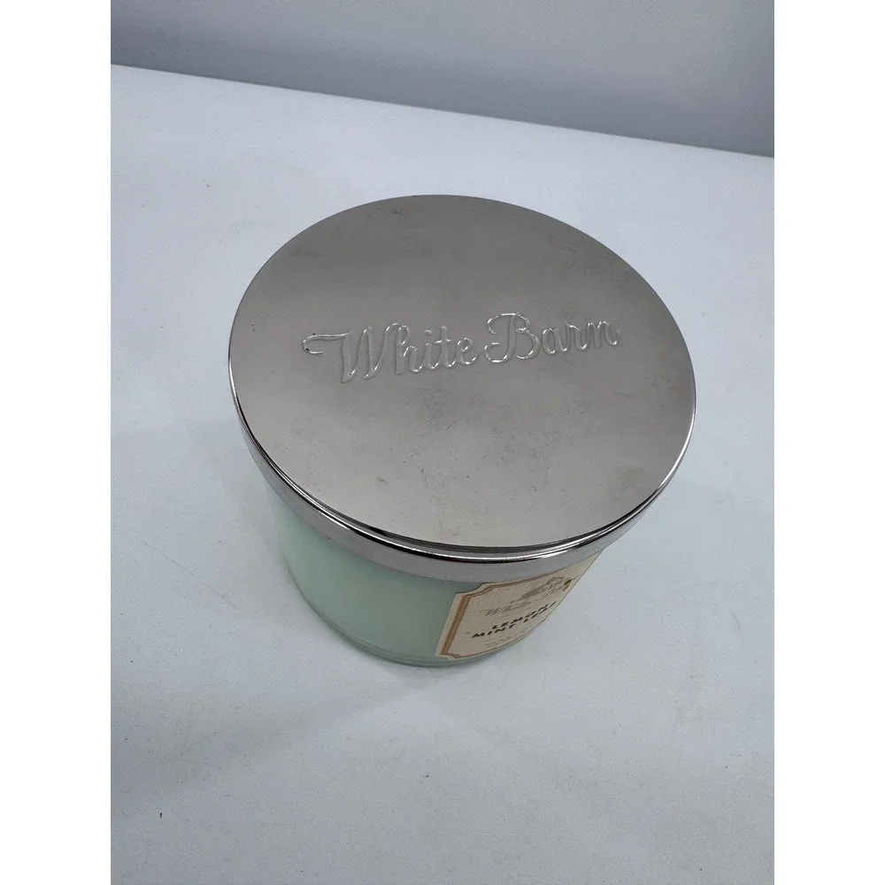 Bath & Body White Barn Lemon Mint Leaf 3-Wick Scented Candle 14.5 oz - Picture 4 of 7